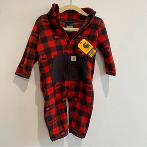 Carhartt 6m Plaid Red and Black Footie